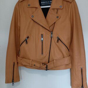 Bagatelle butterscotch lambskin biker jacket